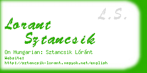 lorant sztancsik business card
